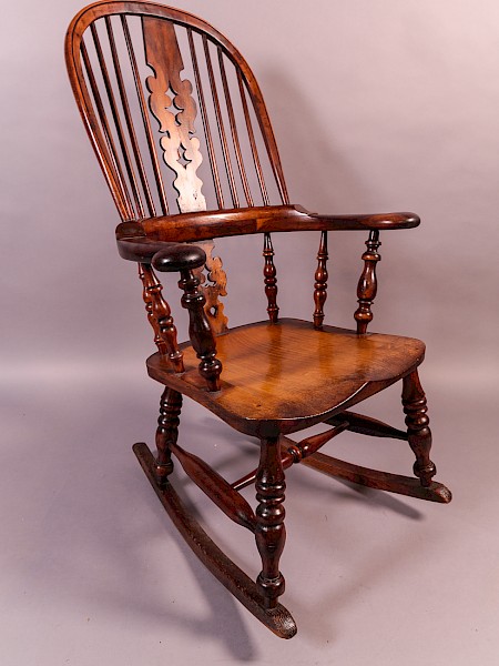 Yew Wood Broad Arm Rocking Chair Worksop