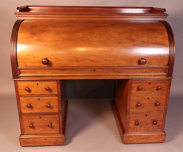 Victorian Mahogany Cylinder Desk