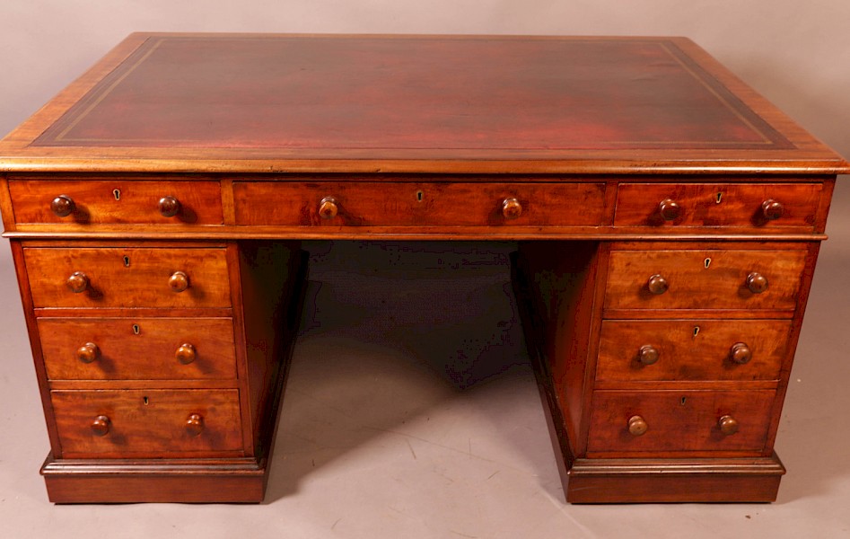 A Victorian Mahogany Partners Desk c 1860