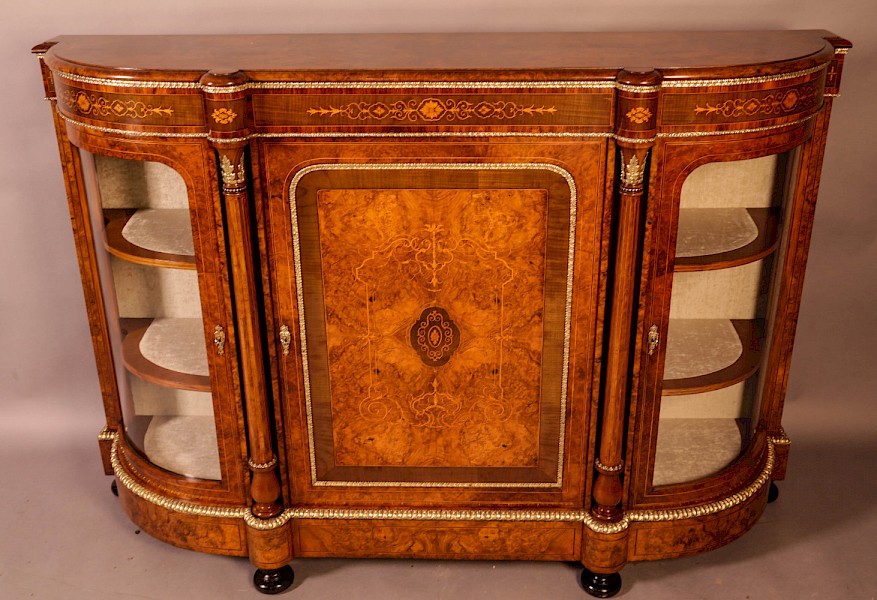 A Superb Victorian Burr Walnut Credenza