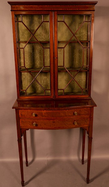A Late Victorian Salon Cabinet Satinwood