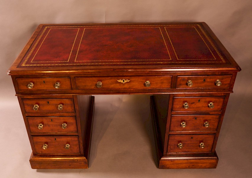 A Victorian Pedestal Desk in Mahogany