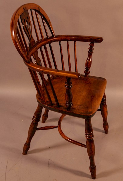 A Yew Wood Low Back Windsor Chair Rockley Maker