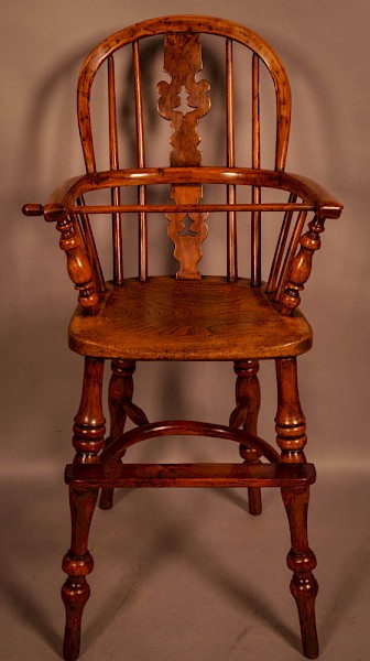 A Rare Childs High Chair in Yew