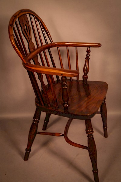 A Yew Wood Low Back Windsor Chair Rockley Maker