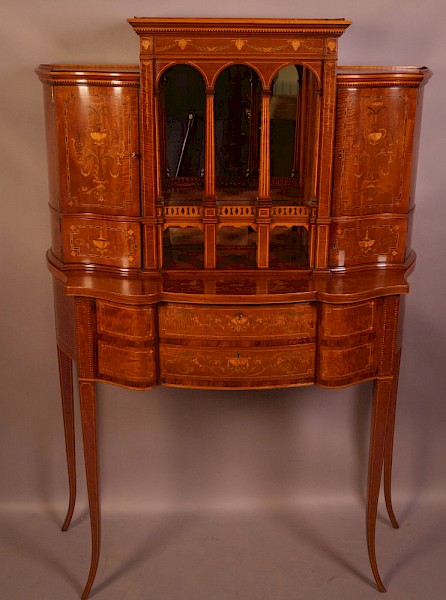 A Fantastic Victorian Salon Cabinet in Mahogany with Inlay