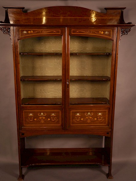 A Good Art Nouveau Display Cabinet in Mahogany