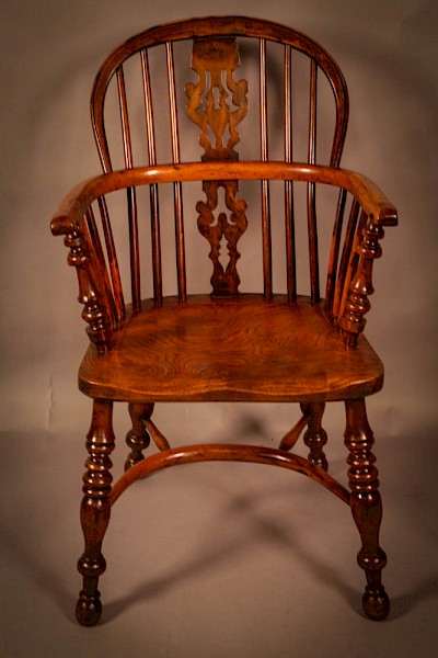 Yew Wood Windsor Chair Gabbitass Worksop c1840