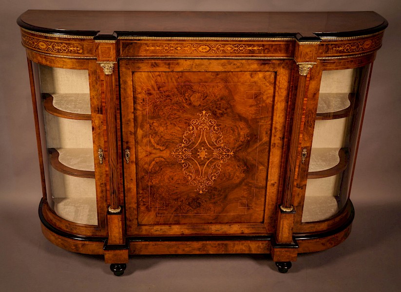 A Victorian Burr Walnut Credenza