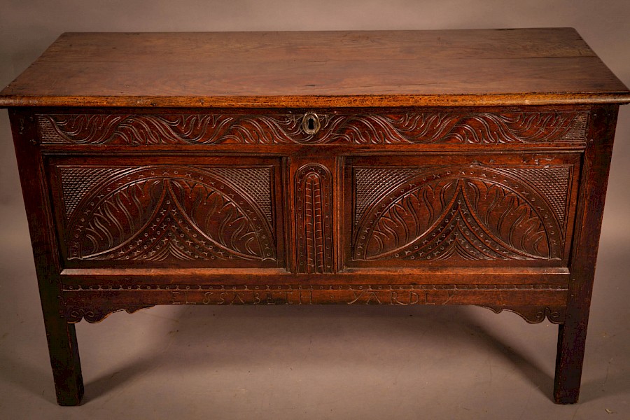 A Very nice 17th century Blanket Box Elizabeth Yardly
