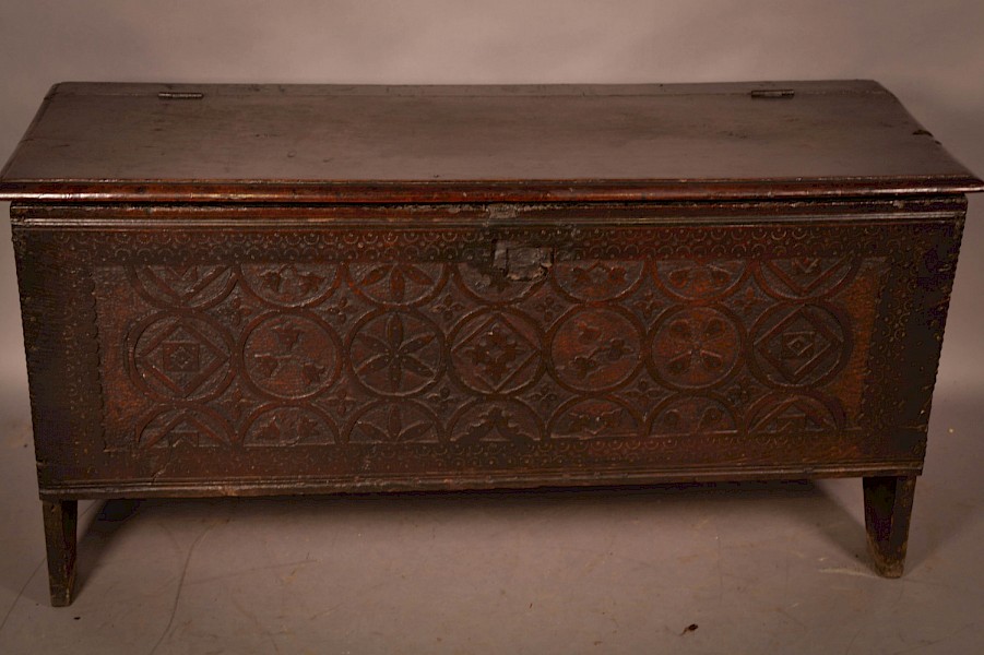 An 17th century Plank Coffer in Oak