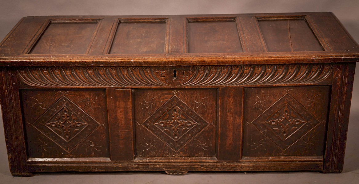 A17th century coffer dated 1665 with initials EL