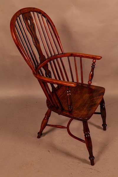 A Nottinghamshire Yew Wood High Windsor Chair