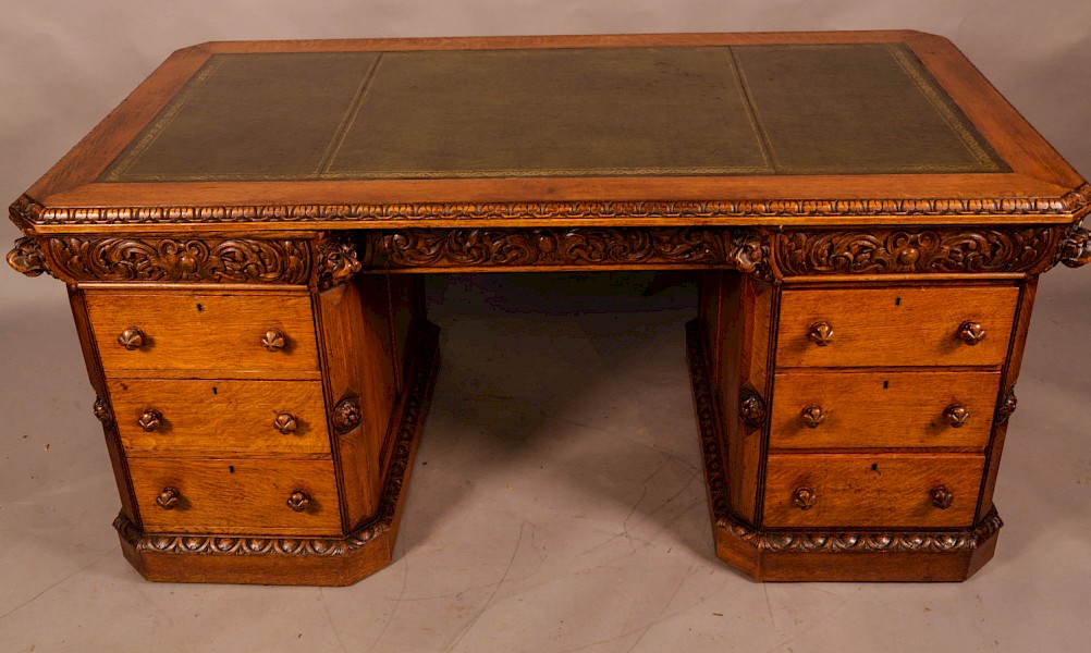 A Good Quality Partners desk in Oak