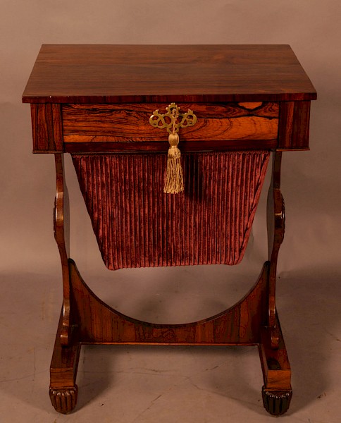A William IV Ladies Sewing Table in Rosewood