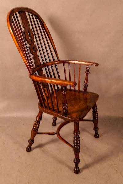 A Superb Yew Wood High Back Windsor Chair Allsop Worksop