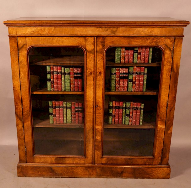A Victorian Burr Walnut Bookcase