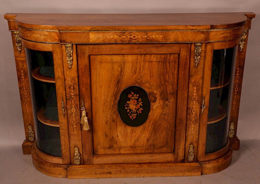 A Victorian Burr Walnut Credenza