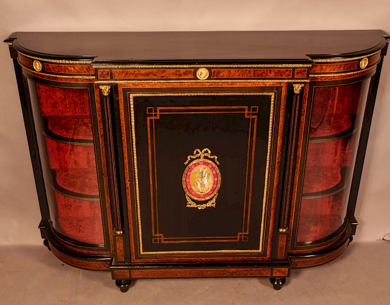 An Atractive Victorian Ebonized Credenza