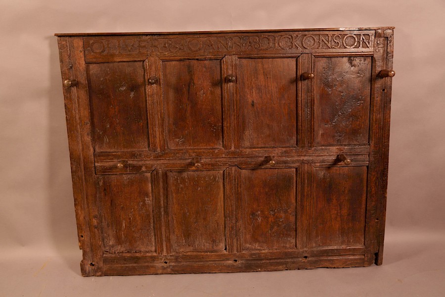 a 17th century Oak panel Oliver and Joanna Dickonson