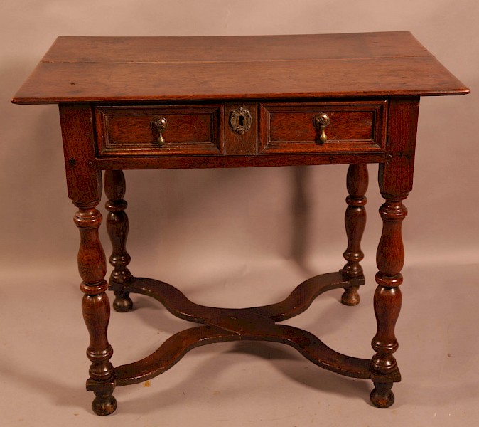 A Super William and Mary Side Table in Oak