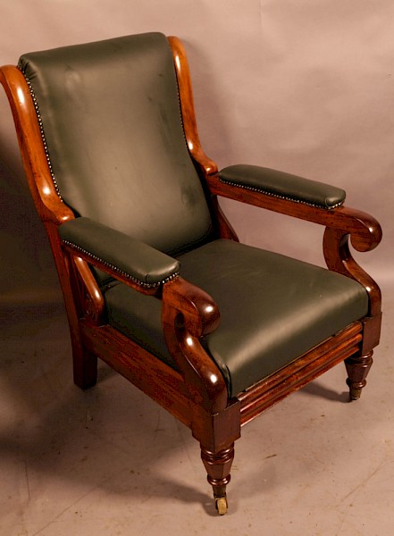 A Super William IV Reclining Library Armchair