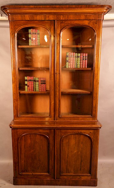 An early Victorian Roswood Library Bookcase