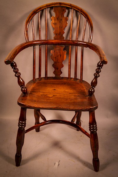 A Very unusual Yew Wood Windsor Chair c 1830