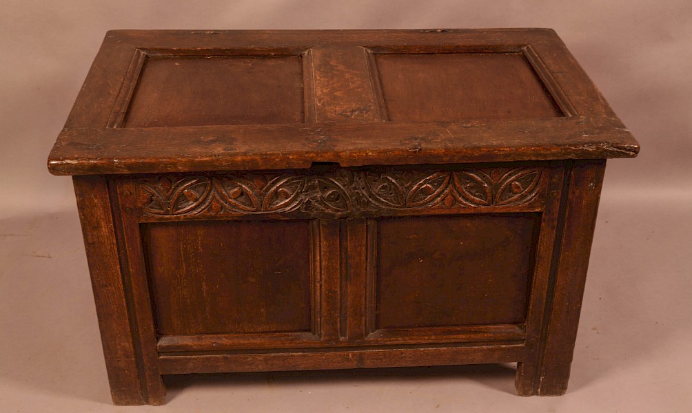 A Rare Tiny Oak Coffer circa 1670