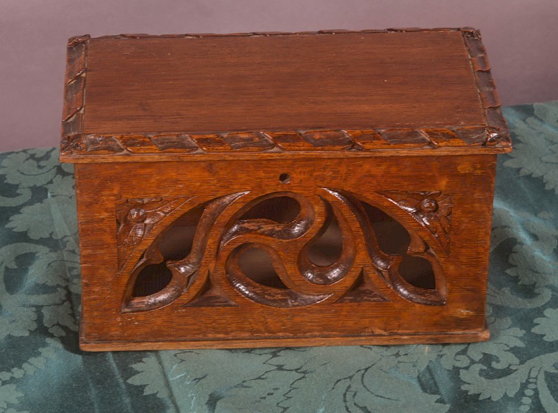 A small 19th century Gothic Box in Oak