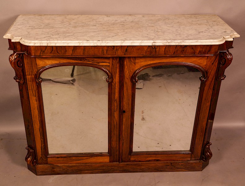 A Marble top Chiffonier in Rosewood