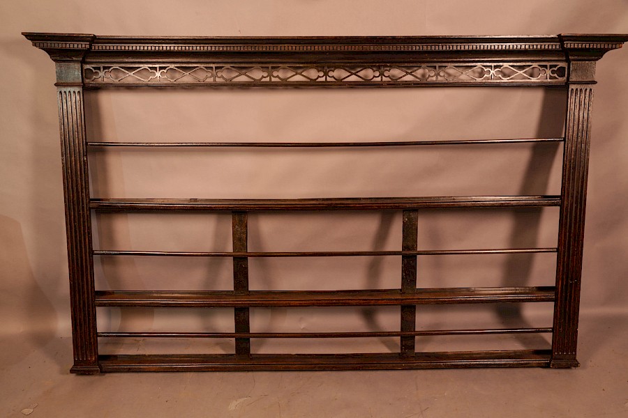 A Large Georgian Oak Plate Rack