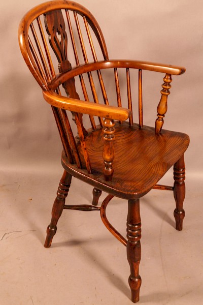 A Yew Wood Windsor Chair Rockley Maker