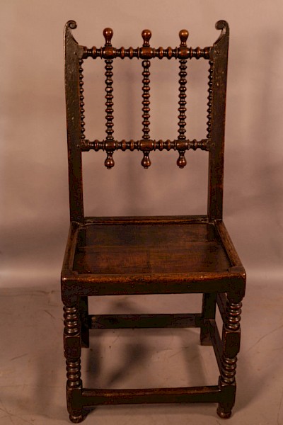 An Impressive 17th century Back Stool