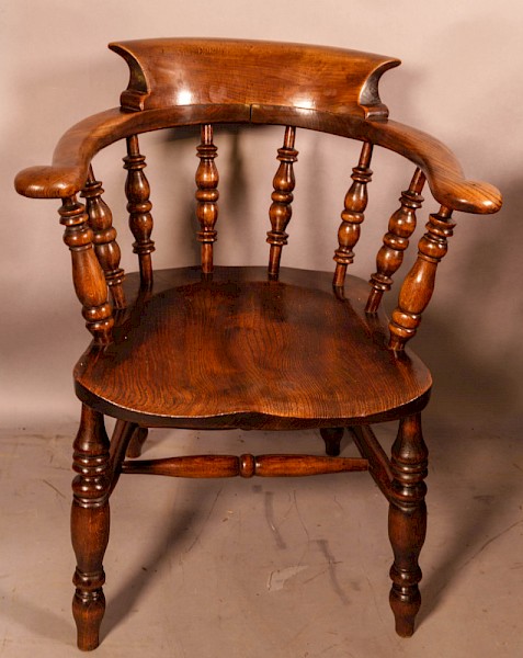 A Victorian Captains Chair in Ash with an Elm seat