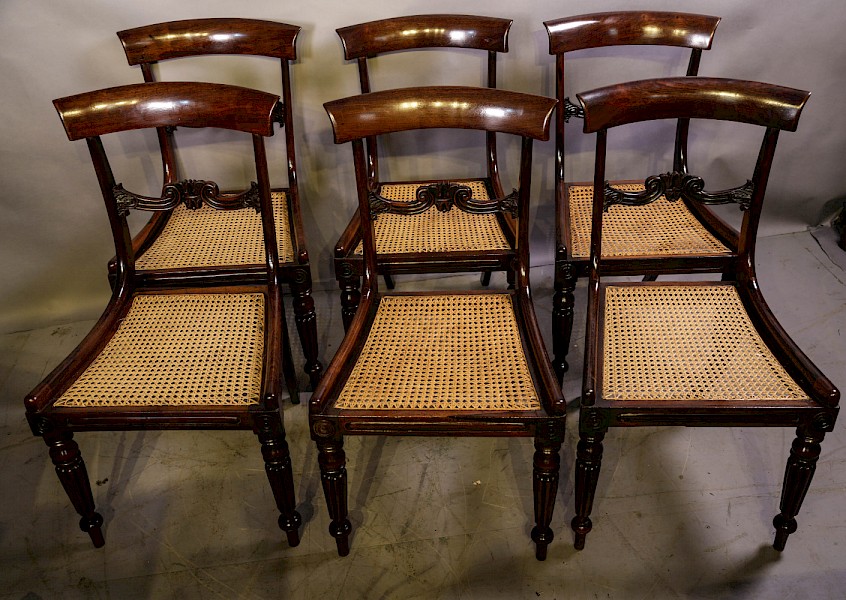 A Super Set of 6 Regency Dining Chairs in Rosewood