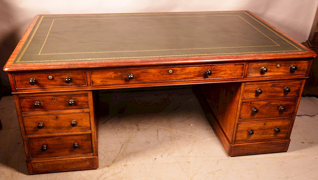A Good Early Victorian Partners Desk in Mahogany
