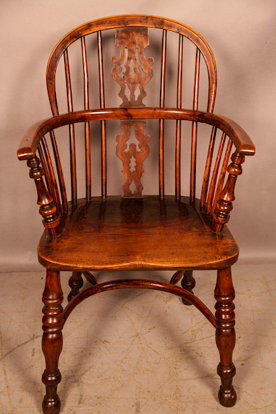 A Yew Wood Low Back Windsor Chair Gabbitass Worksop