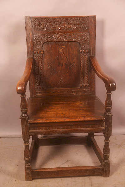 A 17th century Wainscott Armchair in Oak