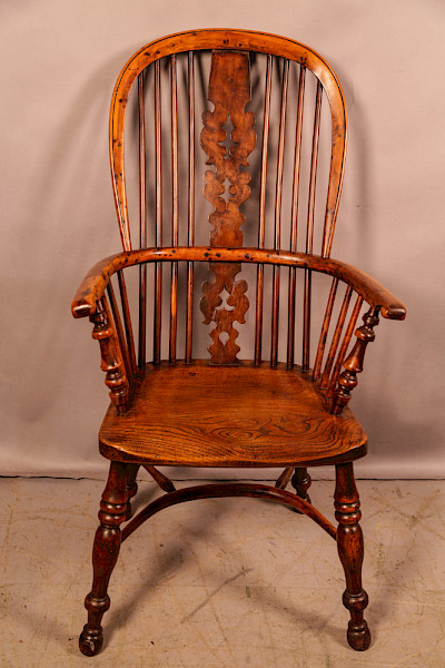 A Stunning Yew Wood High Windsor chair