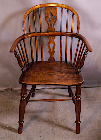 An Ash and Elm low Back Windsor chair